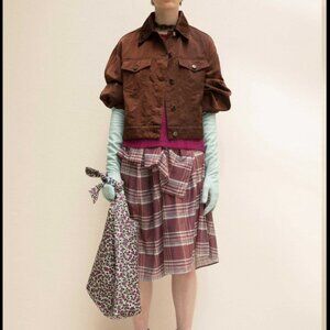 Christian Wijnants Plaid Silk Cotton Skirt -Unique Design - Luxury Fabric